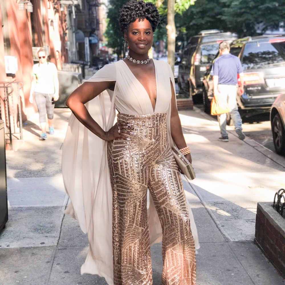 Sparkling Cape Jump Suit